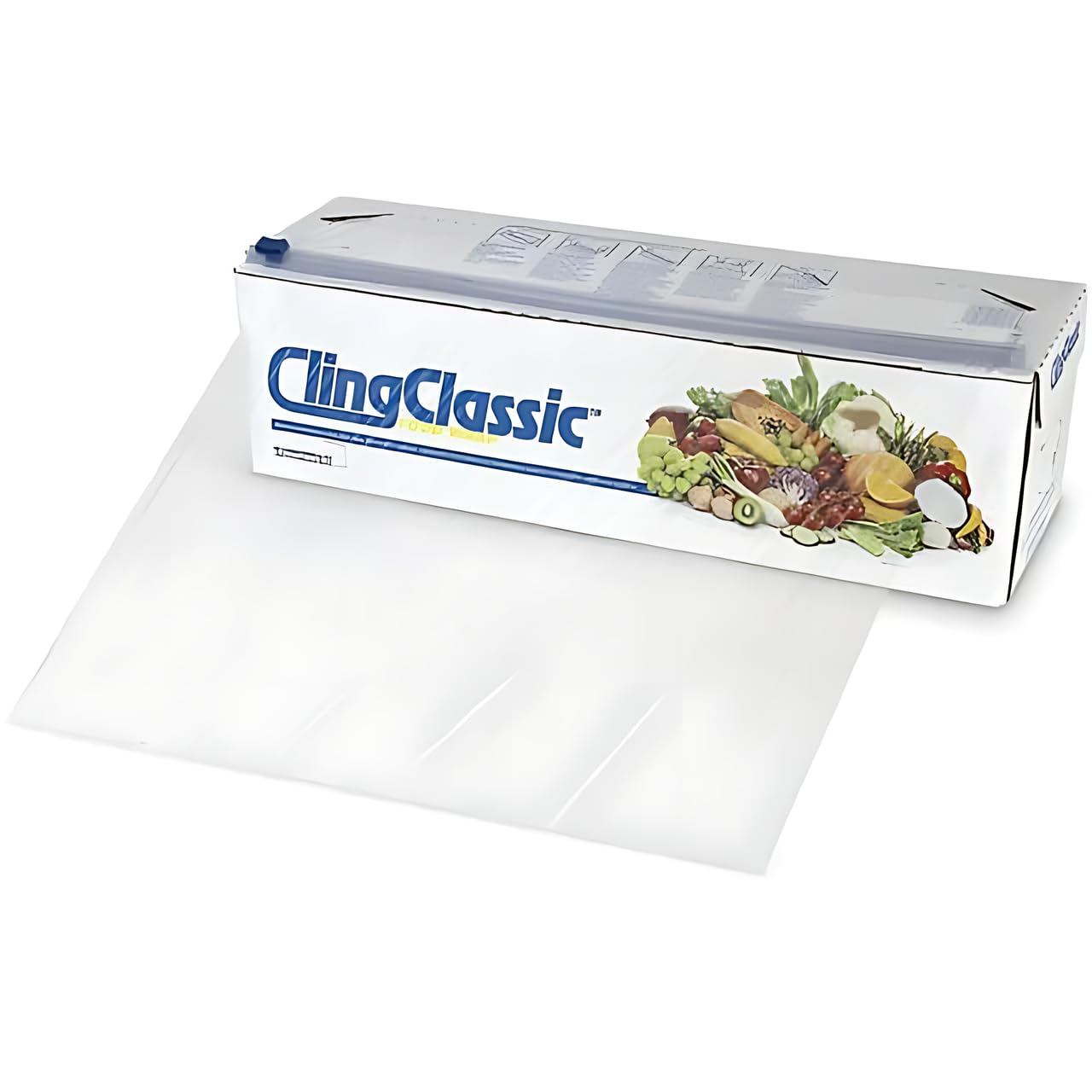 Pokanic Cling Plastic Wrap Classic Food Stretch Film Roll Clear ZipSafe Blade Cutter Easy to Cut Dispenser PVC BPA-Free Microwave & Freezer Safe Securely Seal Home Commercial Use