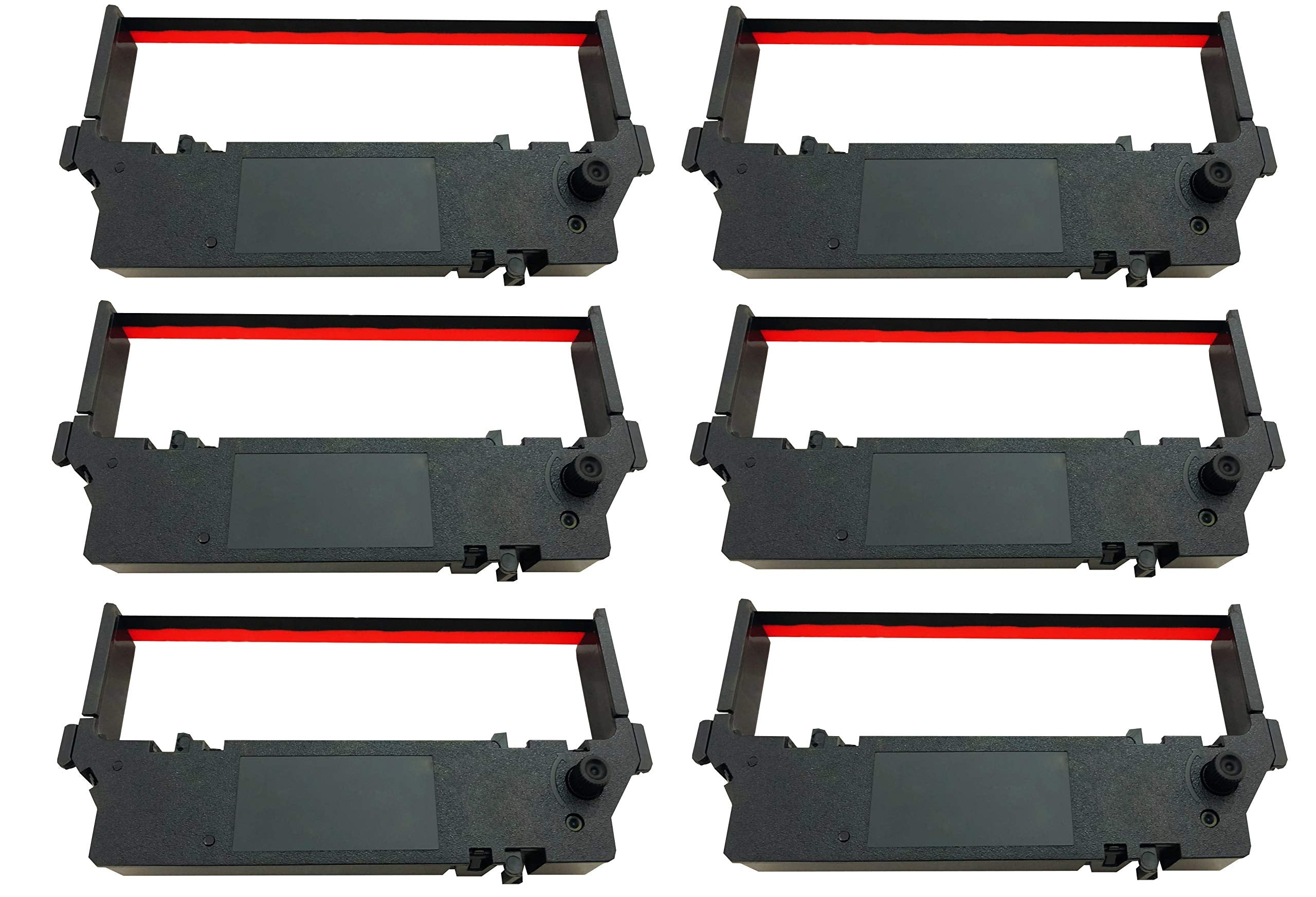 SP-700 Black and Red Ribbon Ink Cartridge Compatible with Star SP-700BR, RC-700BR, SP-712, SP-742 POS Printer Ribbon (6 Pack)
