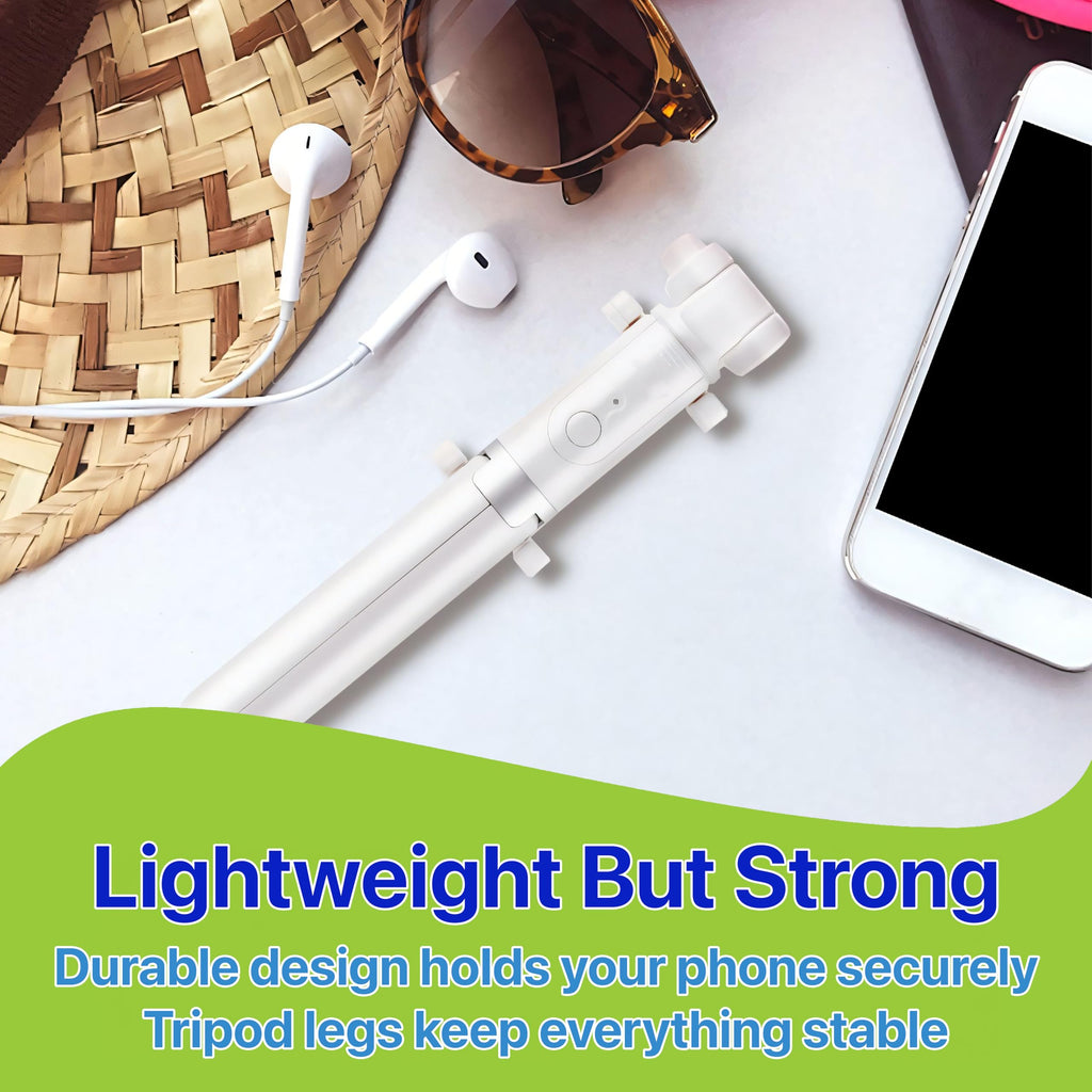 Pokanic Selfie Stick Tripod with Wireless Remote Controller Pouch Extendable Adjustable Stand Mount Light-Weight V-Log Compatible with All Apple iPhone, Samsung Galaxy
