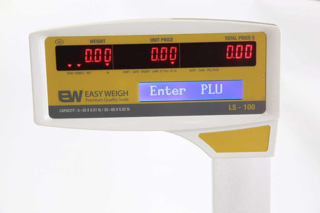 Easy Weigh LS-100-NF 60 LB Dual Range Fast Reliable Price Computing Printing Scale, LED & Alpha Large LCD, NTEP, Heavy Duty, Easy To Program & USE (Standard Display - Network)