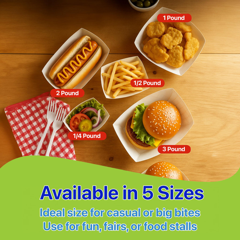 Pokanic Checkered Kraft Paper Boat Trays [ lb] x [ Pack] Disposable [ x x x] Containers Bowls Baskets Heavy-Duty Foods Snacks Hot Dogs Sandwich Burgers Popcorn Chips Tacos Nachos