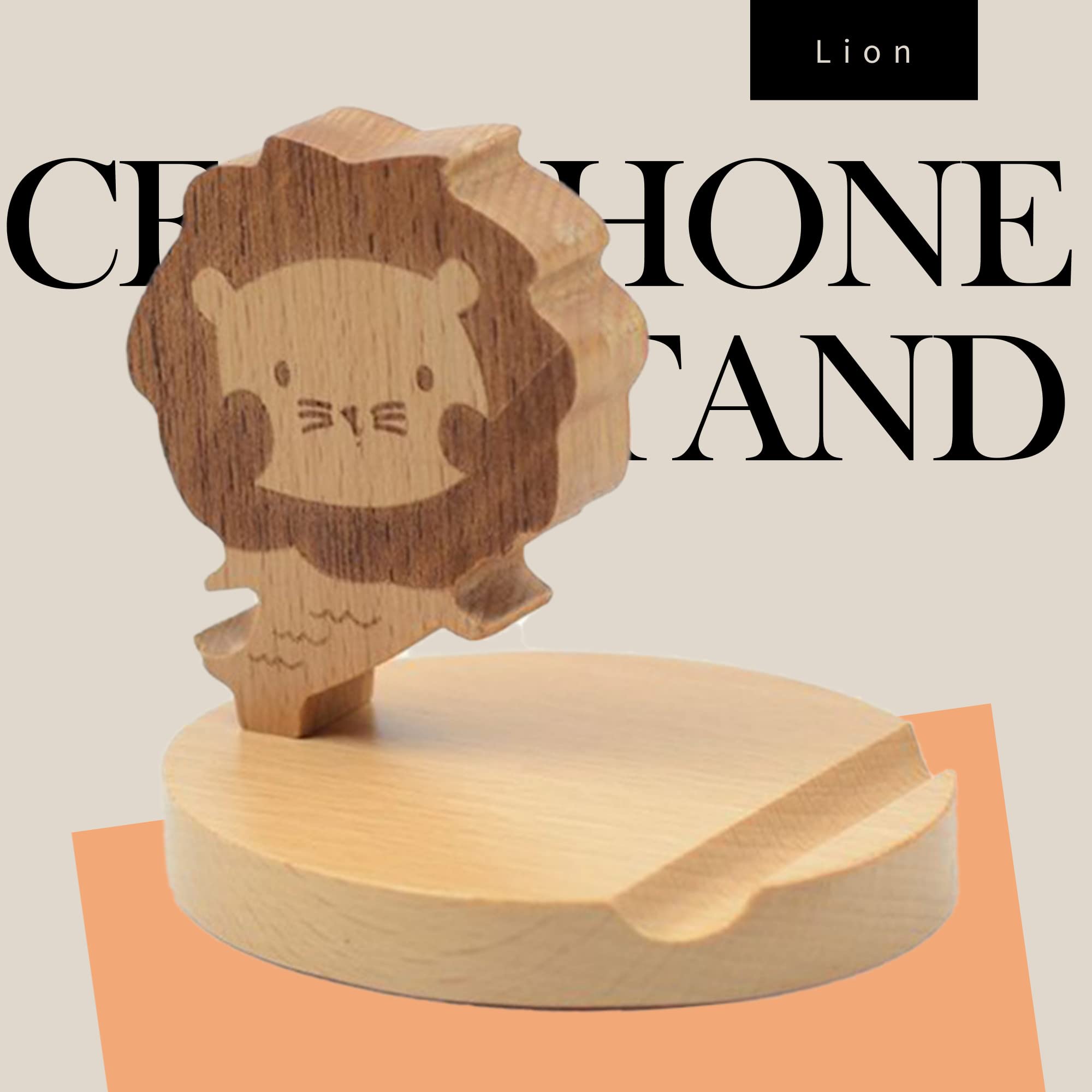 Pokanic Cell Phone Tablet Wooden Stand Dock Holder Cradle Mount Organizer Charger Station Table Desk Room Office School Kitchen Non-Slip Wood