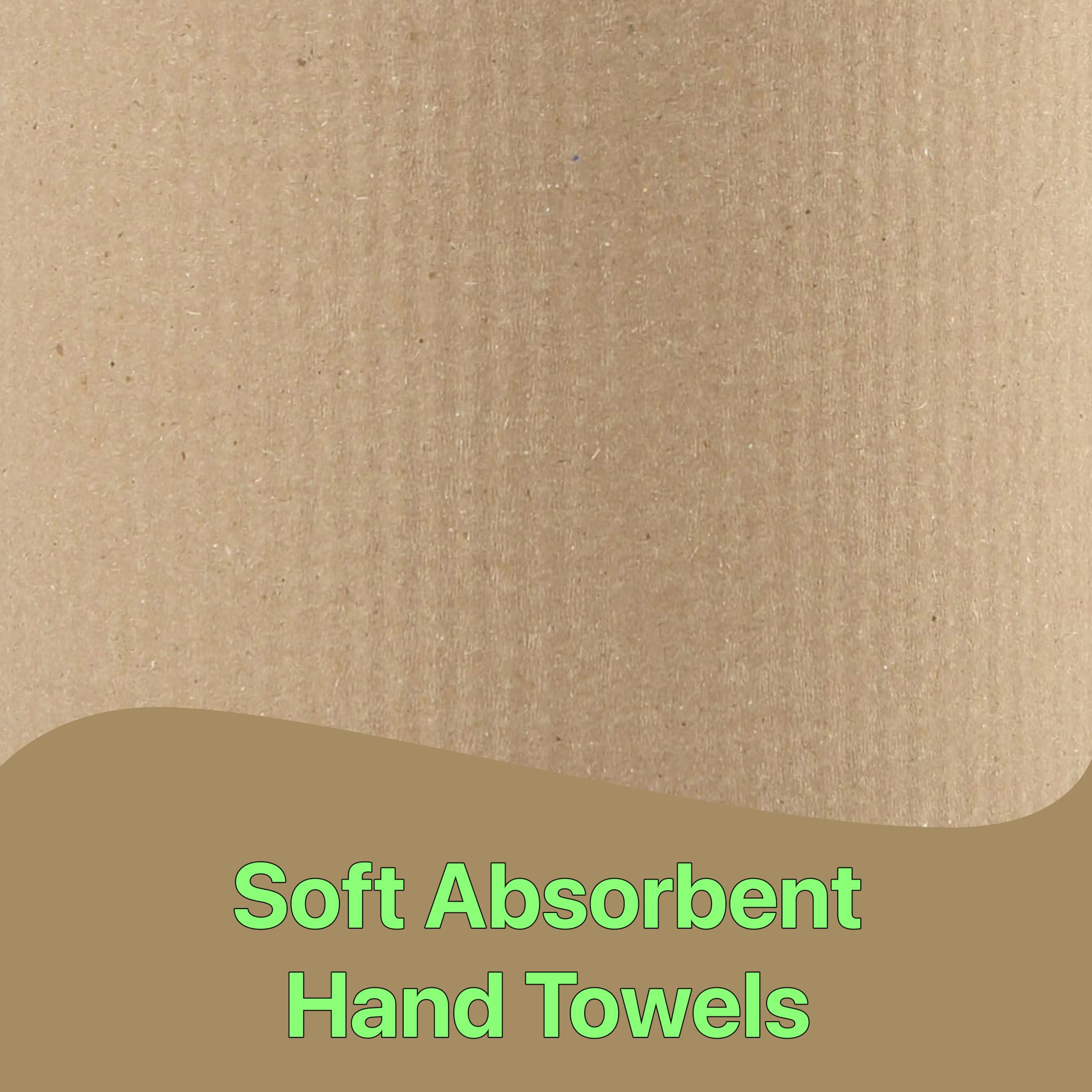 Pokanic Paper Hand Towel 6 Rolls Natural Brown 8" 350 ft 1 Ply Hardwound Universal 100% Recycled Fiber Compatible with Tork Dispensers Restrooms Kitchen