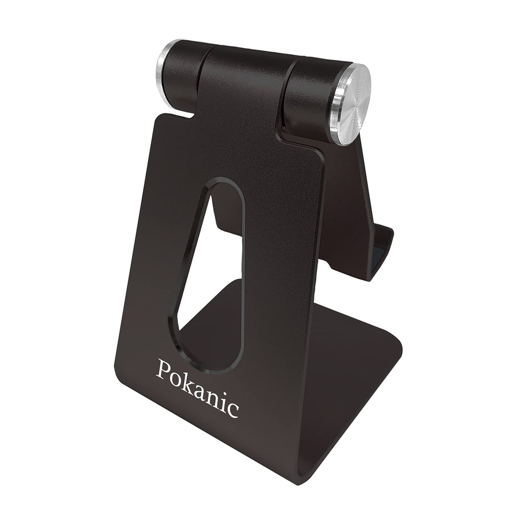 Pokanic Phone & Tablet Stand Adjustable Multi‑Angle Aluminum Phone & Tablet Stand Non‑Slip Dock/Cradle/Charging Station for Desktop, Bed, Kitchen, Office