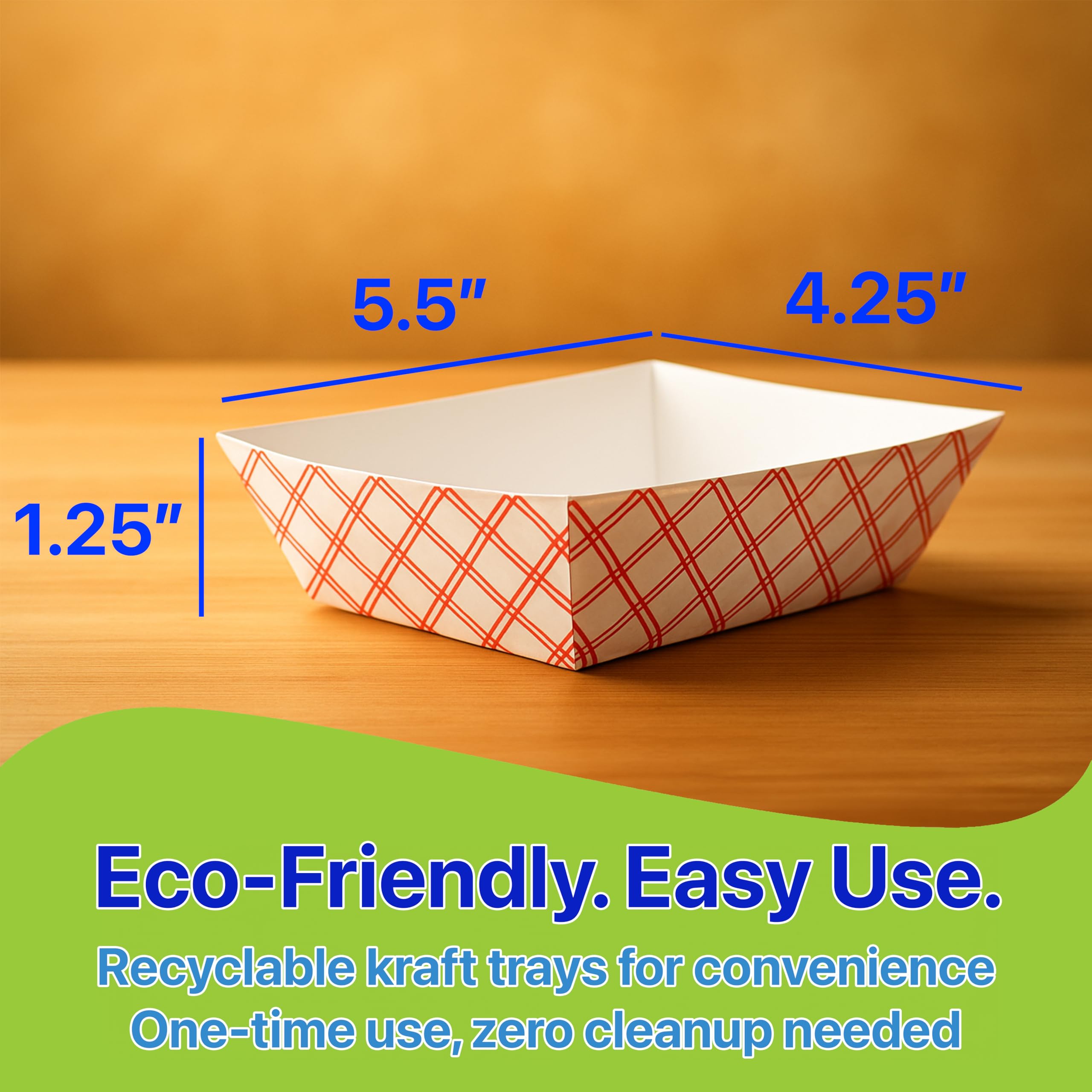 Pokanic Checkered Kraft Paper Boat Trays [ lb] x [ Pack] Disposable [ x x x] Containers Bowls Baskets Heavy-Duty Foods Snacks Hot Dogs Sandwich Burgers Popcorn Chips Tacos Nachos