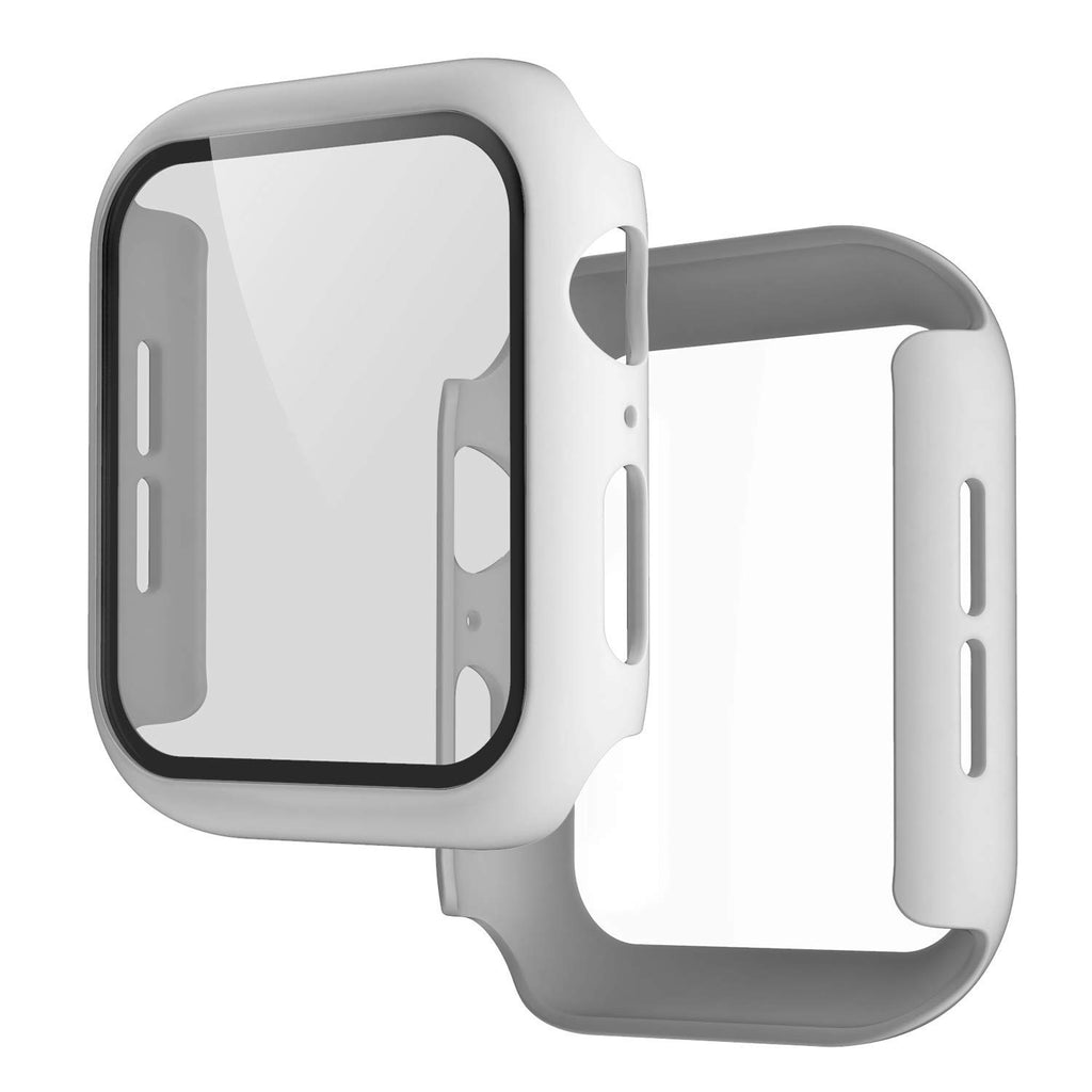 Pokanic [2 Pack Compatible with Apple Watch 9 8 7 6 5 4 3 2 1 SE Series iWatch 9H Tempered Glass Case Full Screen Protector Cover Scratch