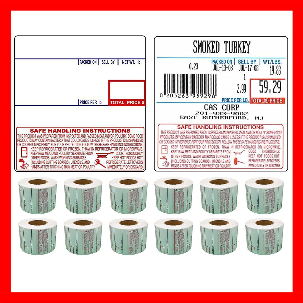 CAS Labels LST Thermal - Printer Printing Scale Compatible with CAS LP-1000 CL-5000 CL-5500 CL-7200, Easy Weigh LS-100, VisionTech DLP-300
