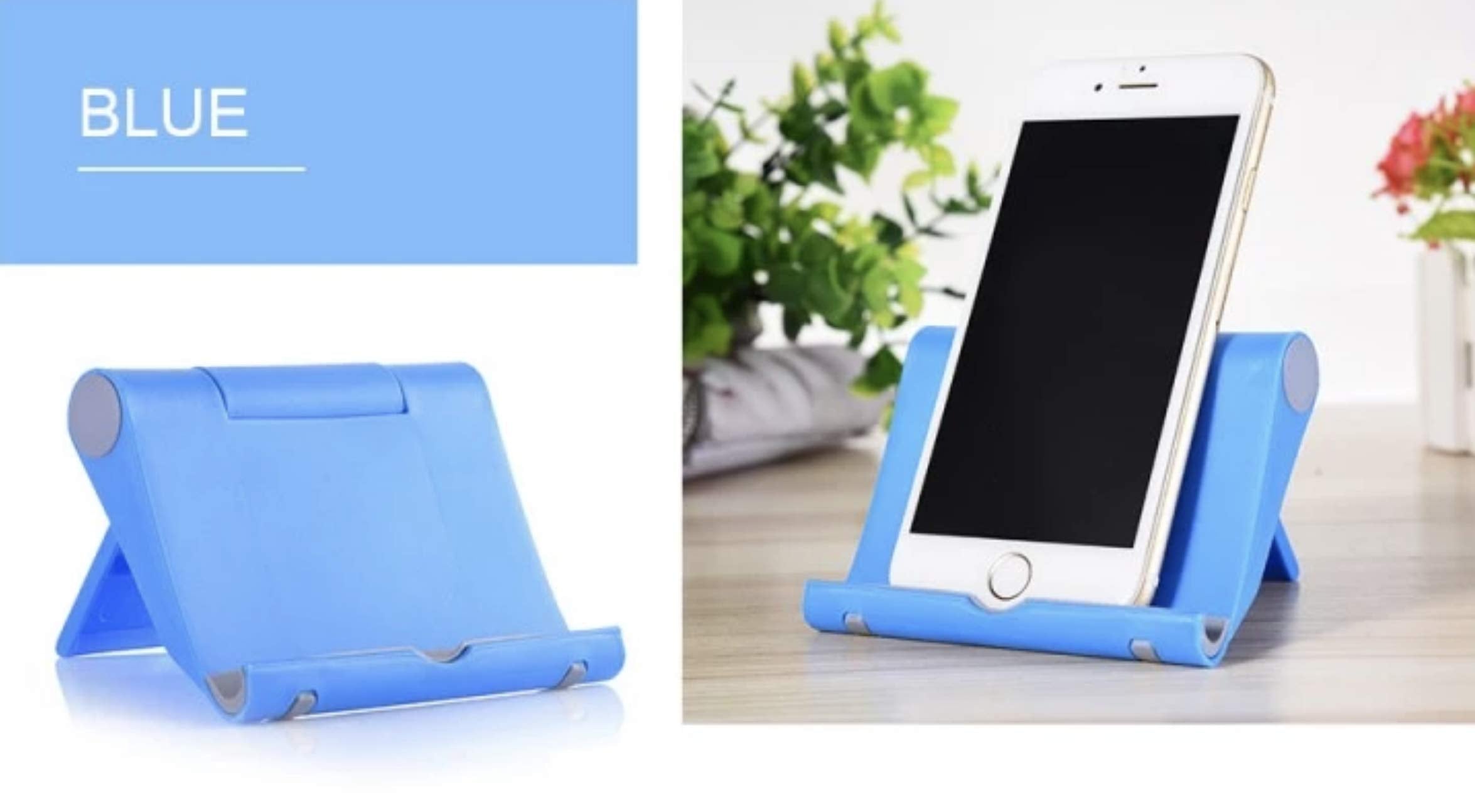 Pokanic Cell Phone Multi-Angle Stand Holder Mount Cradle Organizer Charger Station Tablet Desktop Bed Office School Kitchen Travel Foldable Portable Adjustable Universal Smartphones