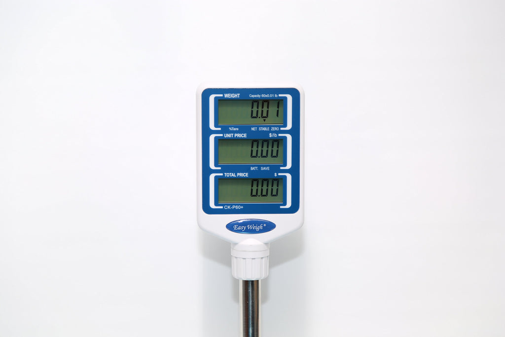 Easy Weigh CK Series Digital Price Computing Scale Rechargeable Battery Operated, NTEP Approval Class III, LCD Display, Portable Compact, Stainless Steel Platter