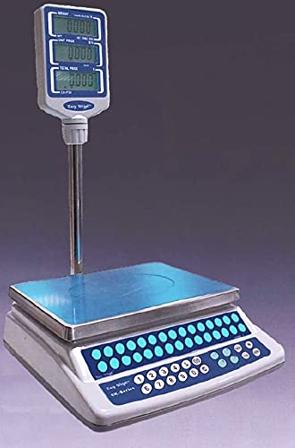 Easy Weigh CK Series Digital Price Computing Scale Rechargeable Battery Operated, NTEP Approval Class III, LCD Display, Portable Compact, Stainless Steel Platter