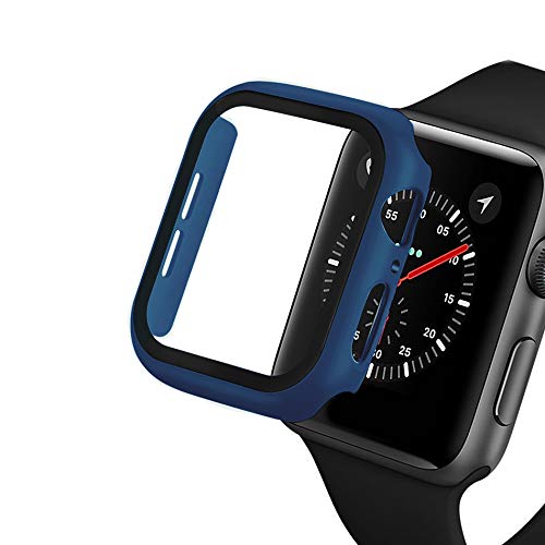 Pokanic [2 Pack Compatible with Apple Watch 9 8 7 6 5 4 3 2 1 SE Series iWatch 9H Tempered Glass Case Full Screen Protector Cover Scratch
