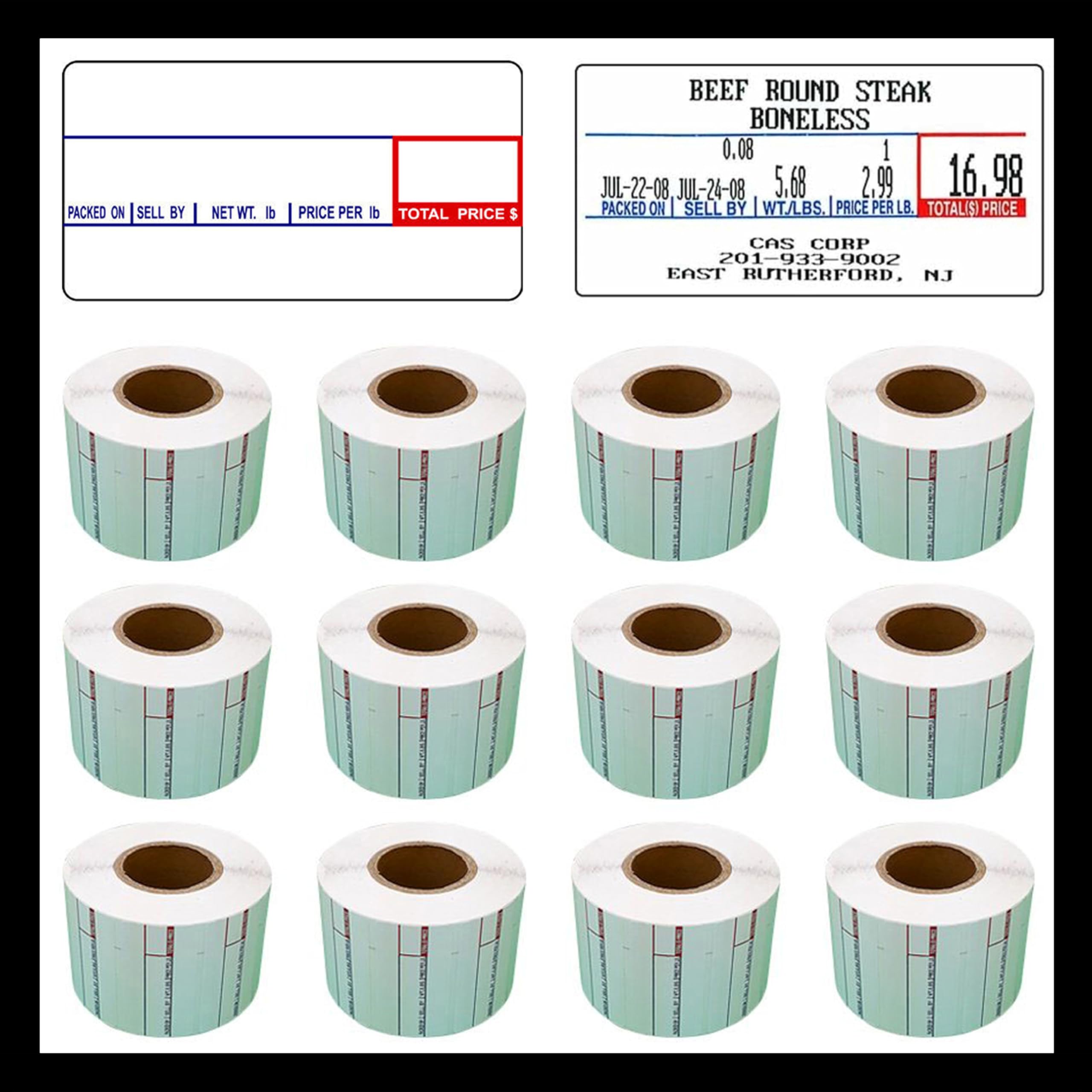 CAS Labels LST Thermal - Printer Printing Scale Compatible with CAS LP-1000 CL-5000 CL-5500 CL-7200, Easy Weigh LS-100, VisionTech DLP-300
