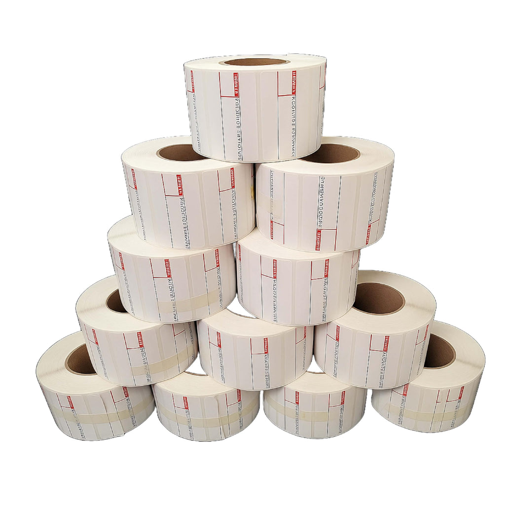 Aquos CAS Printing Scale Label Rolls (8060) – Rectangular Blank Thermal Label Rolls | CAS Scale Labels for Grocery Stores, Butcher Shops, Delis & Supermarkets | Made in USA