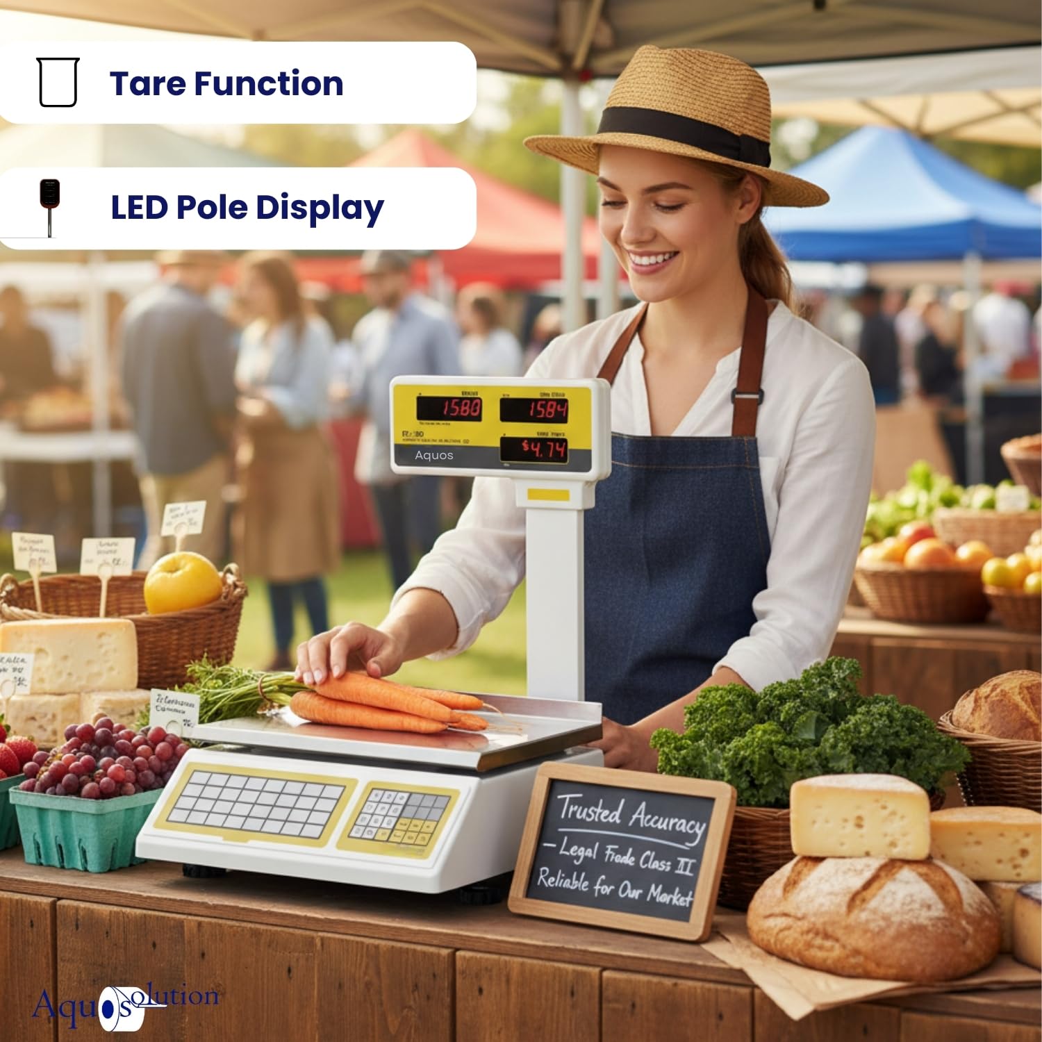 Easy Weigh PC-100 60lb Capacity Price Digital Computing Scale Legal for Trade Class III Deli Produce Grocery Meat Kitchen NTEP