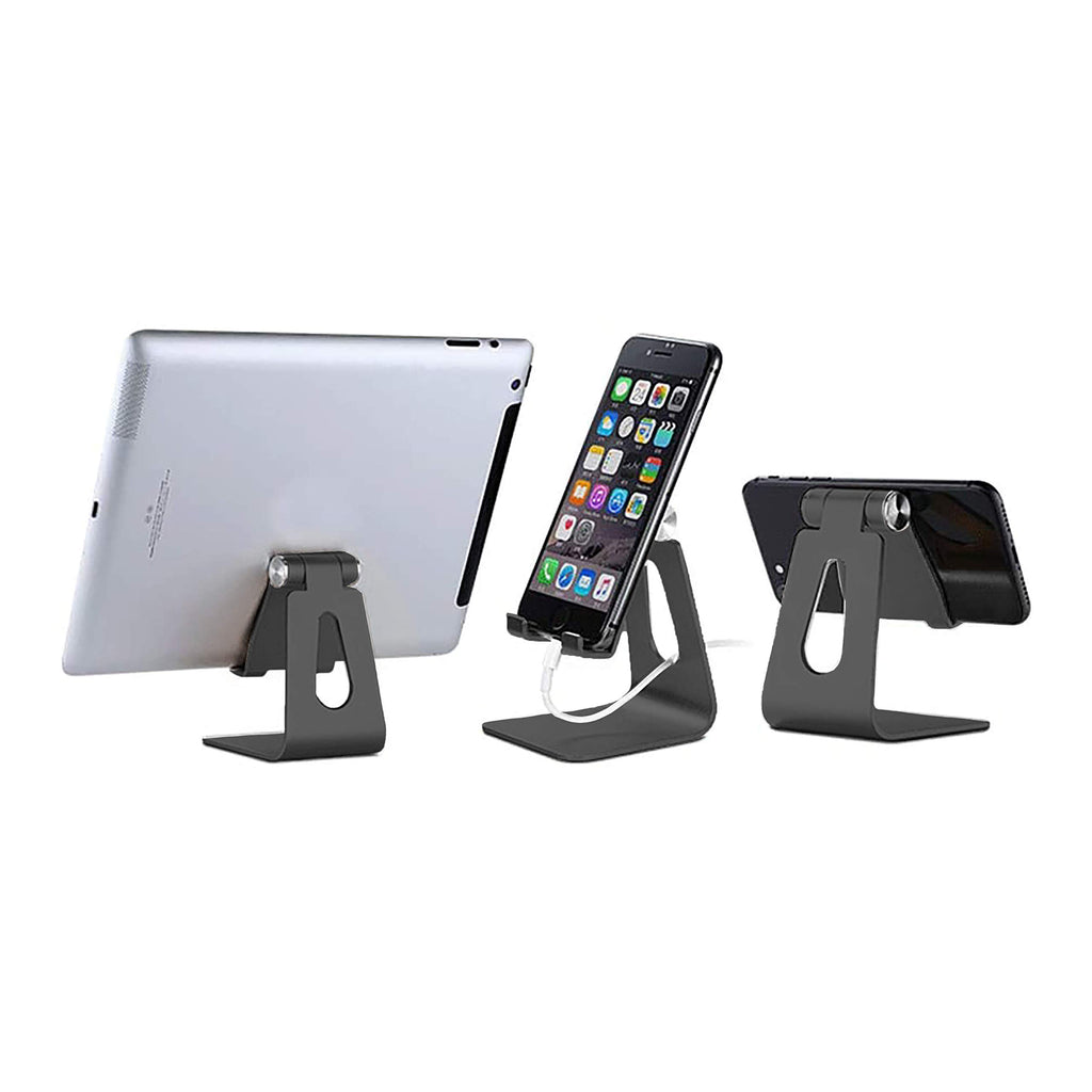Pokanic Phone & Tablet Stand Adjustable Multi‑Angle Aluminum Phone & Tablet Stand Non‑Slip Dock/Cradle/Charging Station for Desktop, Bed, Kitchen, Office