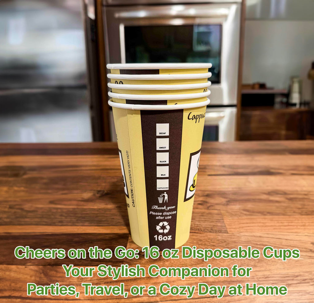 Pokanic Paper Cups oz Pack Disposable Hot Cold Beverage Drinking Coffee Water Juice Tea Party Travel Events Cafe Restaurant School Office Home Kitchen