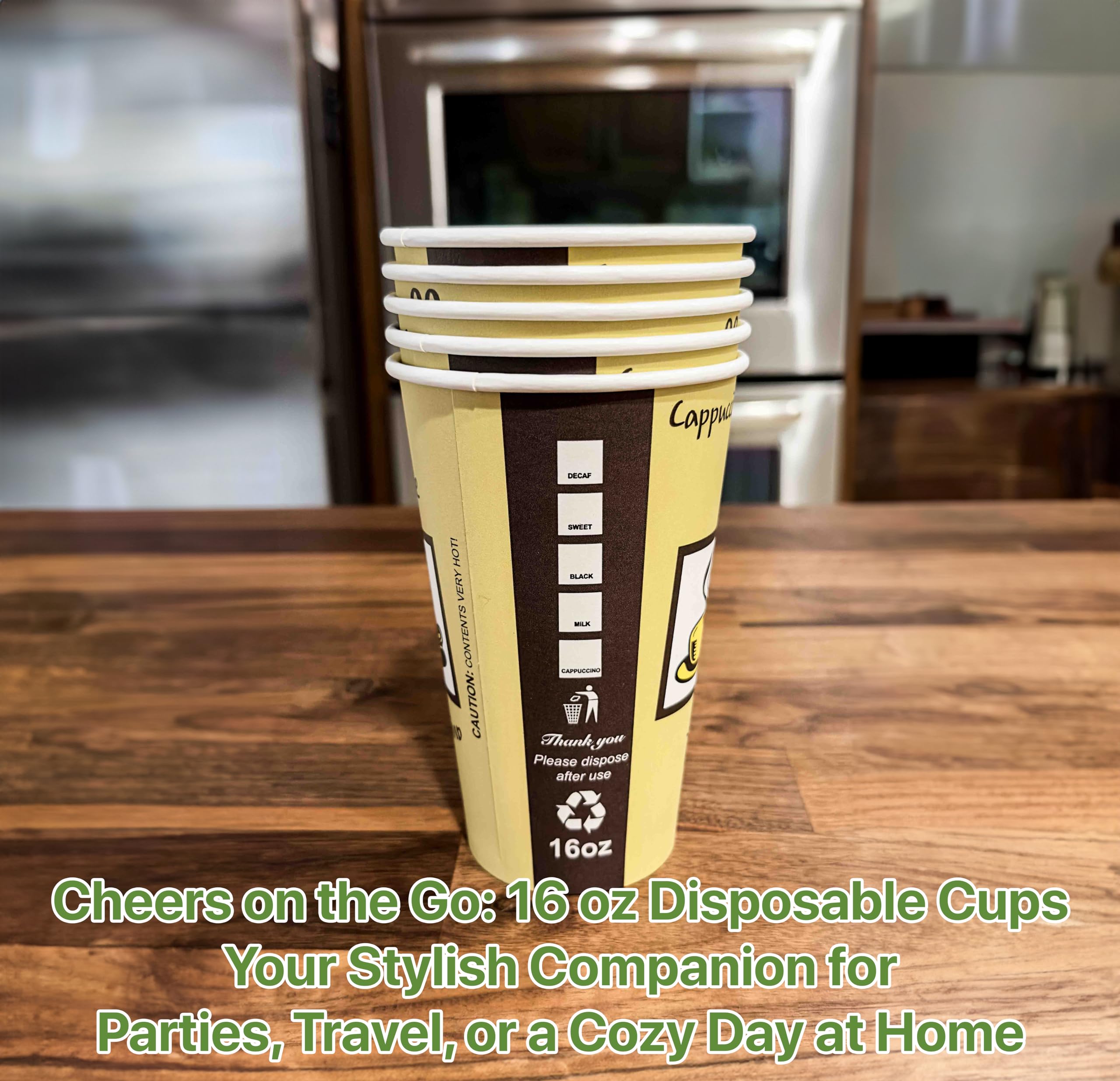 Pokanic Paper Cups oz Pack Disposable Hot Cold Beverage Drinking Coffee Water Juice Tea Party Travel Events Cafe Restaurant School Office Home Kitchen