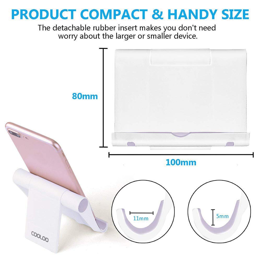 Pokanic Cell Phone Multi-Angle Stand Holder Mount Cradle Organizer Charger Station Tablet Desktop Bed Office School Kitchen Travel Foldable Portable Adjustable Universal Smartphones