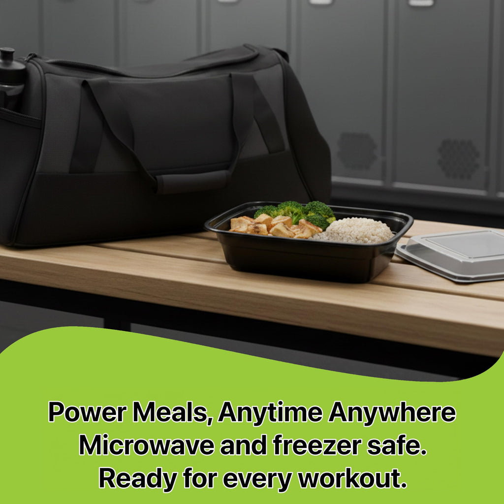 Pokanic Meal Prep Containers [ Set] oz with Lids, 1 compartment, Stackable, Reusable, Leakproof, Food Safe, Microwave, Freezer & Dishwasher Safe for Food Prep Storage Bento Box