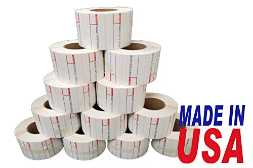 Aquos CAS Printing Scale Label Rolls (8060) – Rectangular Blank Thermal Label Rolls | CAS Scale Labels for Grocery Stores, Butcher Shops, Delis & Supermarkets | Made in USA