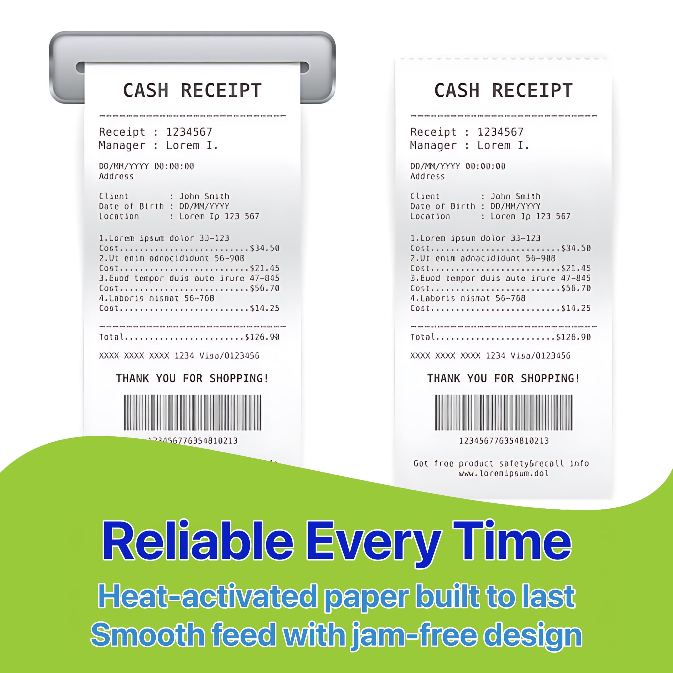 Pokanic Thermal Receipt Paper Rolls [3 1/8/" x 230'] x [30 Rolls] Compatible with Clover Mini Mobile Square POS System Credit Card Machine Calculators Star Printers