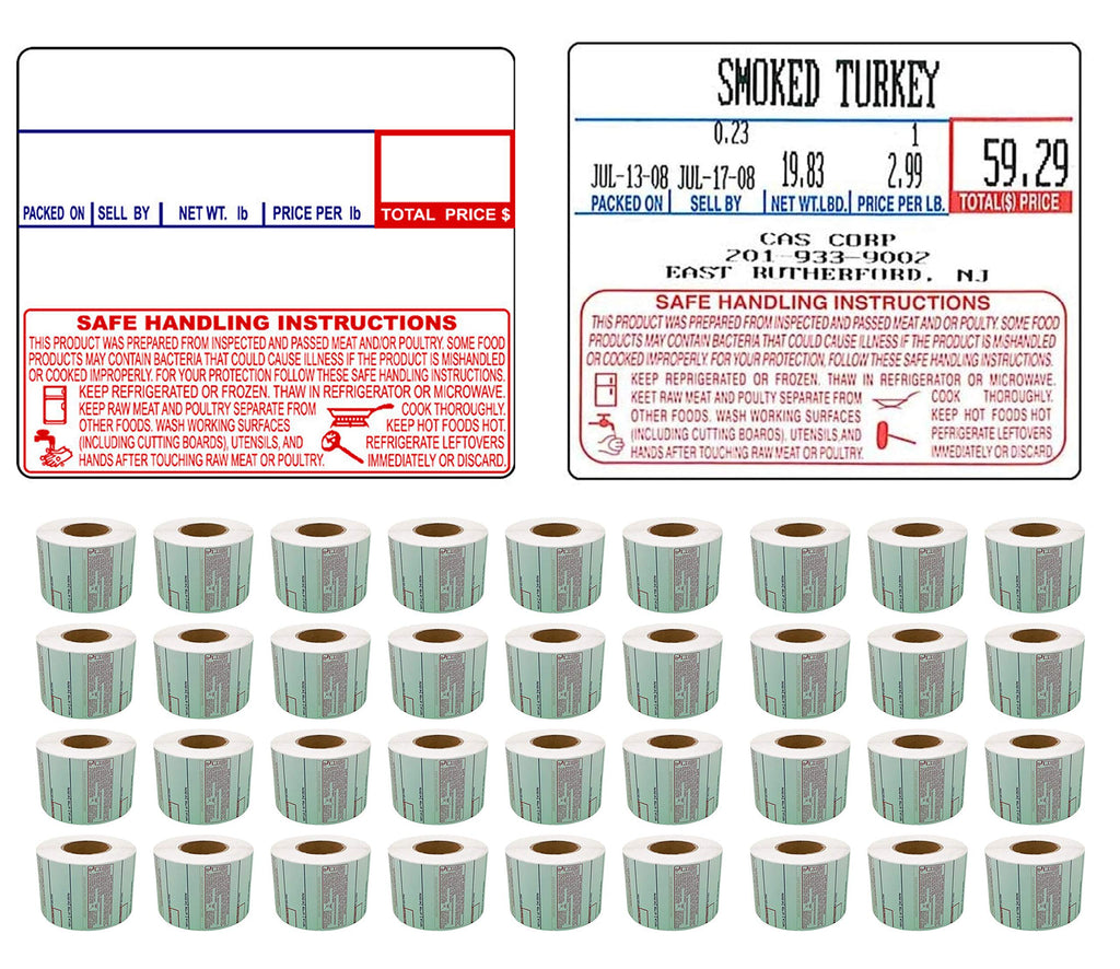 CAS Labels LST Thermal - Printer Printing Scale Compatible with CAS LP-1000 CL-5000 CL-5500 CL-7200, Easy Weigh LS-100, VisionTech DLP-300
