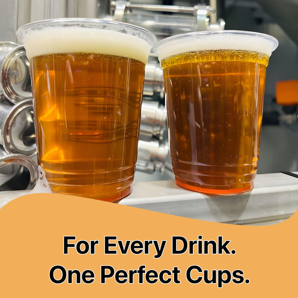 Pokanic Plastic Clear Cups [16 oz] x [25 Cups] Disposable Cold Beverage Drinking Iced Coffee Water Juice Tea Party Travel Cafe Restaurant School Office Home Kitchen