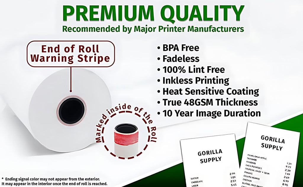 Pokanic 3" x 150' 1 Ply Bond White Paper Rolls Kitchen Receipt POS Cash Register Compatible with Clover Epson SNBC Star Sam4s Ellix Bixolon Impact Printers SP700 ERC30 34 38 TMU200