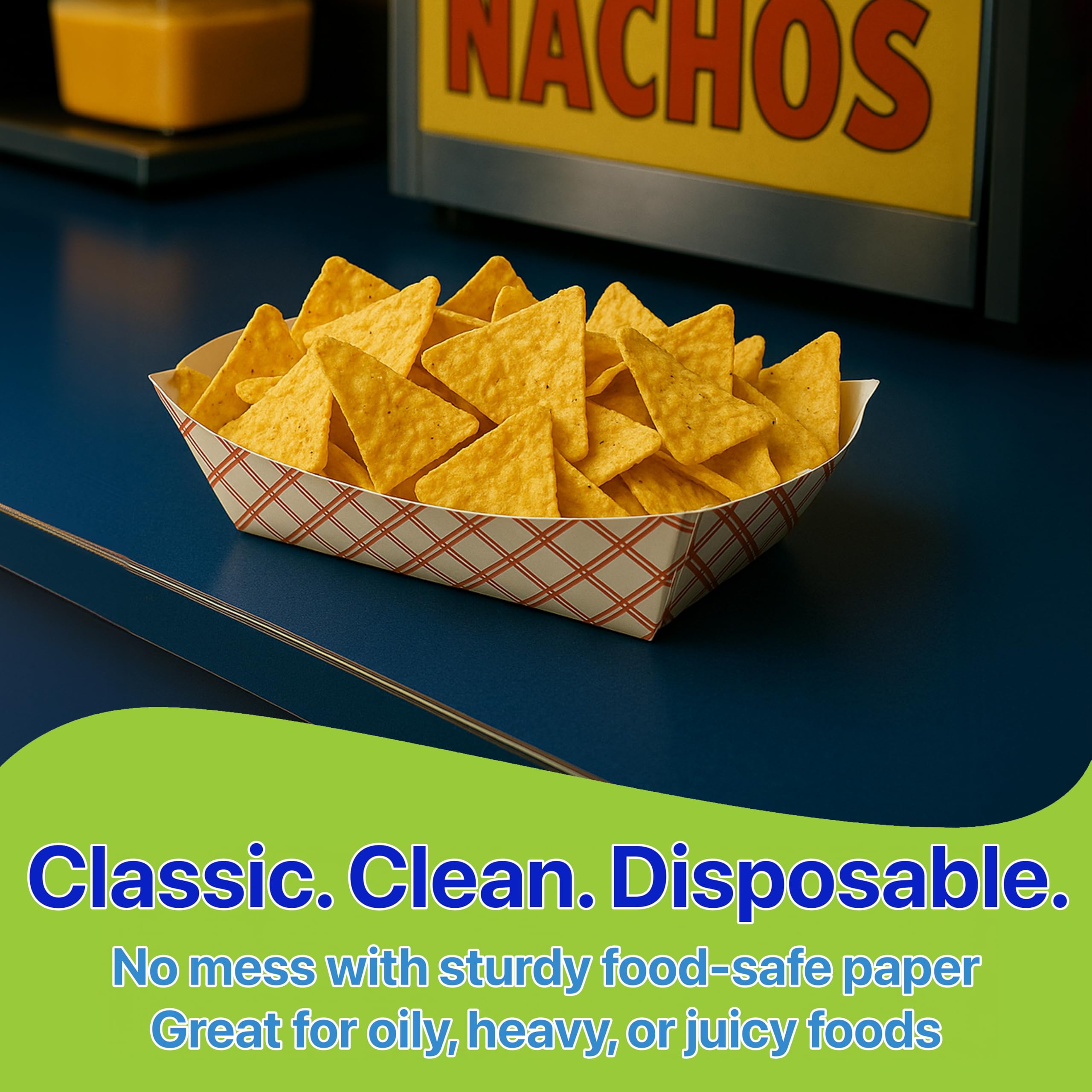 Pokanic Checkered Kraft Paper Boat Trays [ lb] x [ Pack] Disposable [ x x x] Containers Bowls Baskets Heavy-Duty Foods Snacks Hot Dogs Sandwich Burgers Popcorn Chips Tacos Nachos