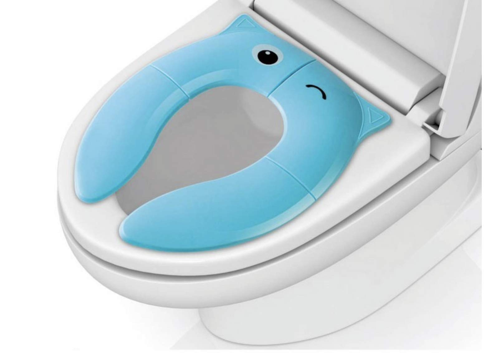 POKANIC Toilet Potty Training Seat Cover, Travel Toilet Seat, Folding Non Slip Silicone Pads, Travel Portable Reusable Kids Toddlers Boys Girls, Carry Bag