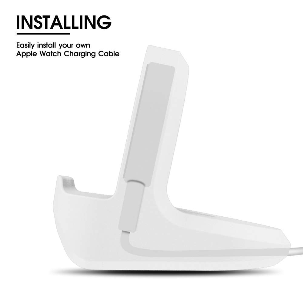 Watch Stand Compatible Apple Watch with All Series and All Models, Silicone Charging Dock with Nightstand Mode and Cable Management Slot, Portable Desk Holder for Home or Travel