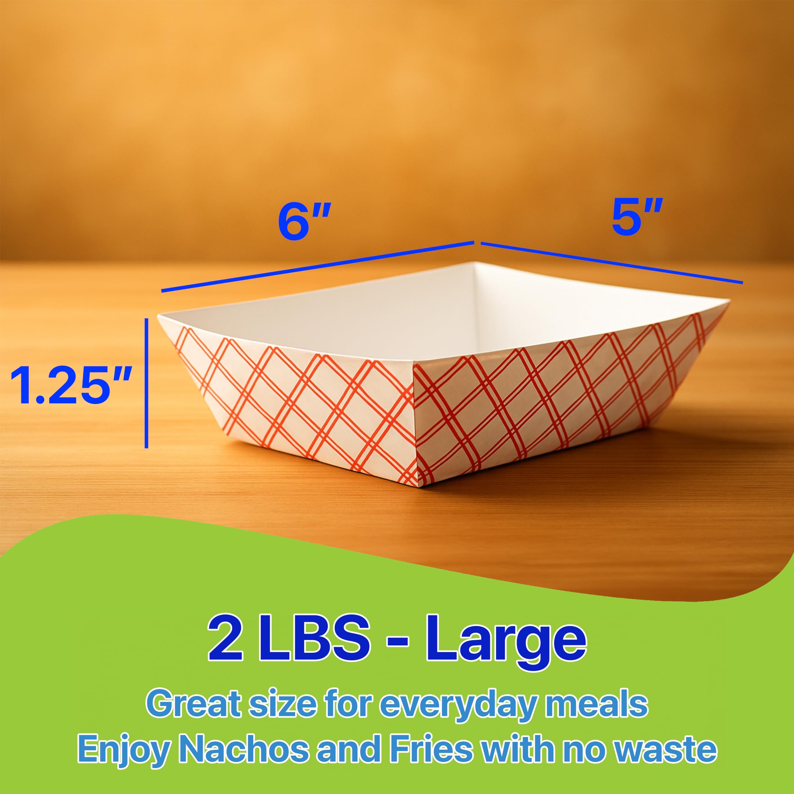 Pokanic Checkered Kraft Paper Boat Trays [ lb] x [ Pack] Disposable [ x x x] Containers Bowls Baskets Heavy-Duty Foods Snacks Hot Dogs Sandwich Burgers Popcorn Chips Tacos Nachos