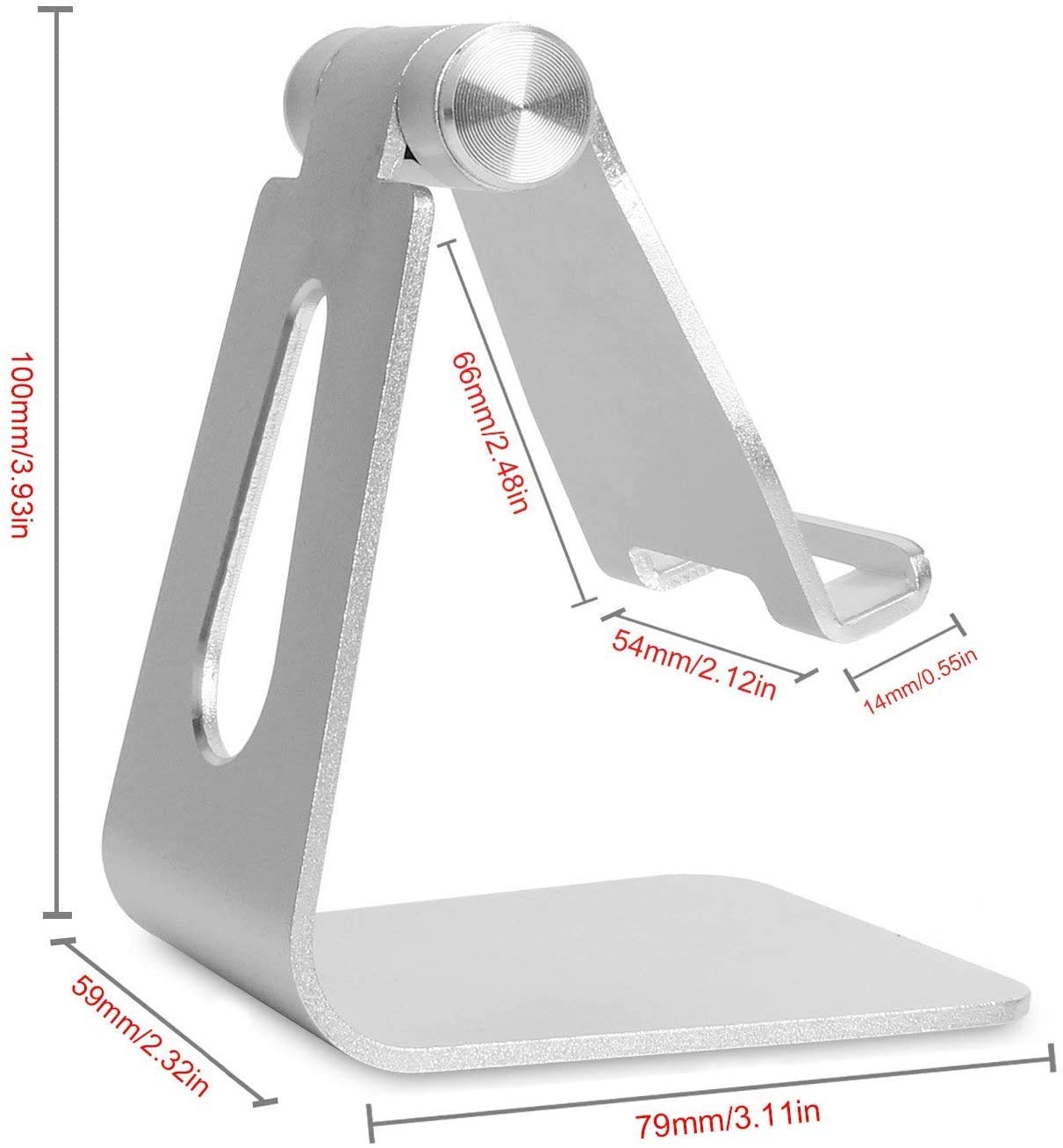 Pokanic Phone & Tablet Stand Adjustable Multi‑Angle Aluminum Phone & Tablet Stand Non‑Slip Dock/Cradle/Charging Station for Desktop, Bed, Kitchen, Office