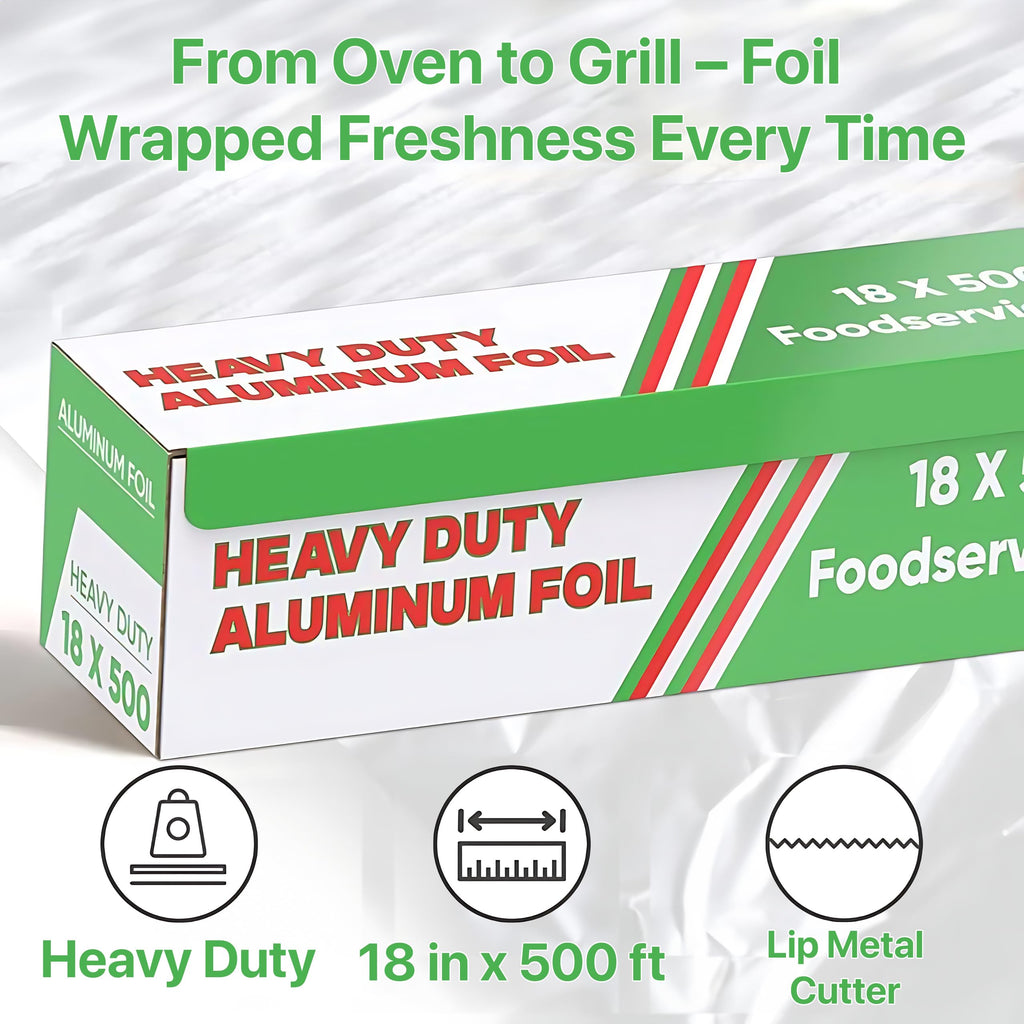 Pokanic Aluminum Foil Wrap Roll Heavy Duty Commercial and Home Use for Food, BBQ, Grilling, Cooking, Baking, Roasting, Party