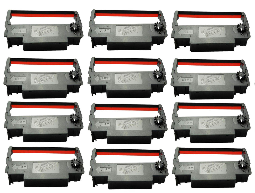 ERC-30 34 38 Ribbon Ink Cartridge Receipt Printer Black and Red, ERC30 Compatible with Epson Printer SNBC BTP-M280, BTP-M280A, BTP-M280B, BTP-M280D, BTP-M300, POS (12 Pack)