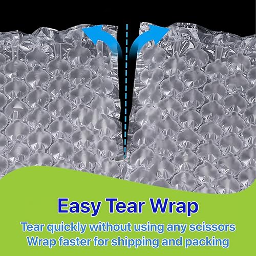 Pokanic Large Bubble Protection Clear Wrap [12 inch x ft] Air Cushion Inflatable Pillow Bags Heavy Duty Wrapping Packing Shipping Moving