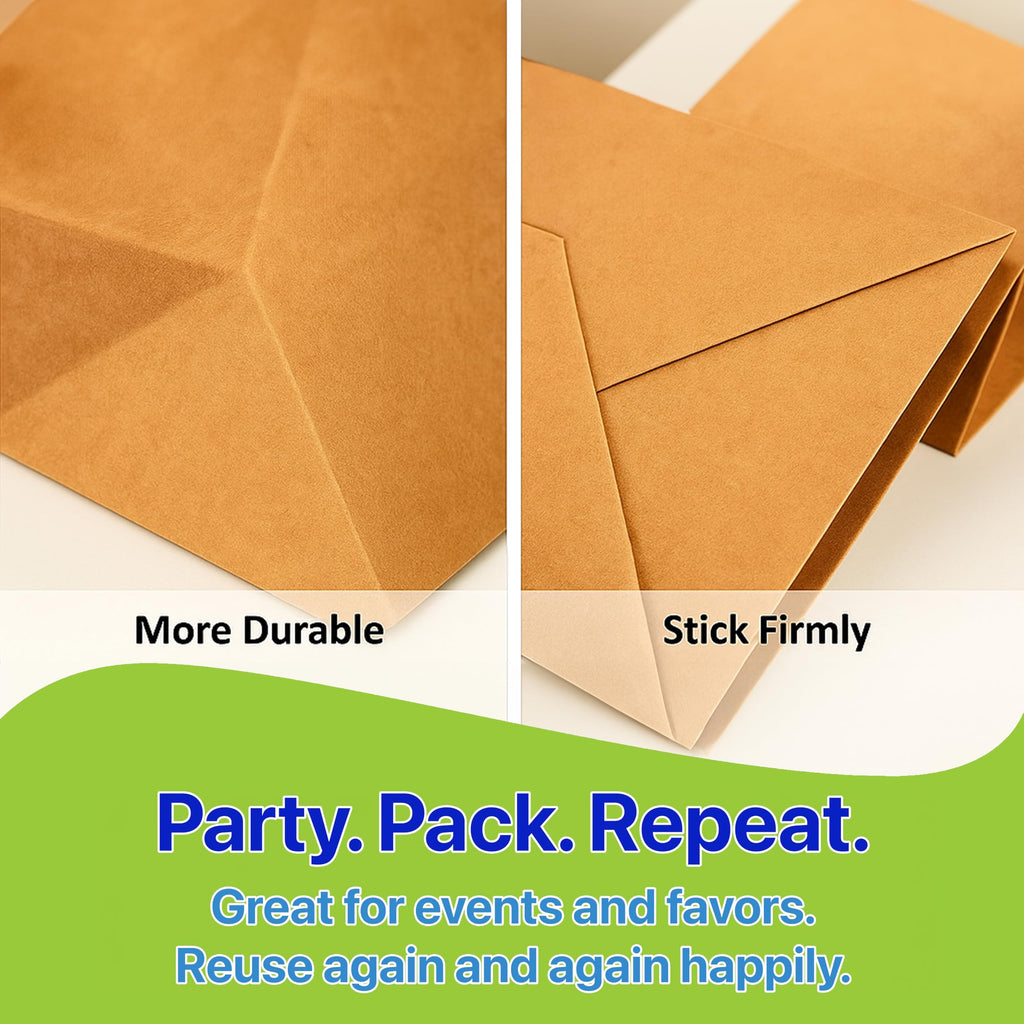 Pokanic Brown Kraft Paper Lunch Bags with Handles – [ Bags] x [ Inch] Reusable & Recyclable, Strong for Meal Prep, To-Go, Takeout, Parties & Small Business Use