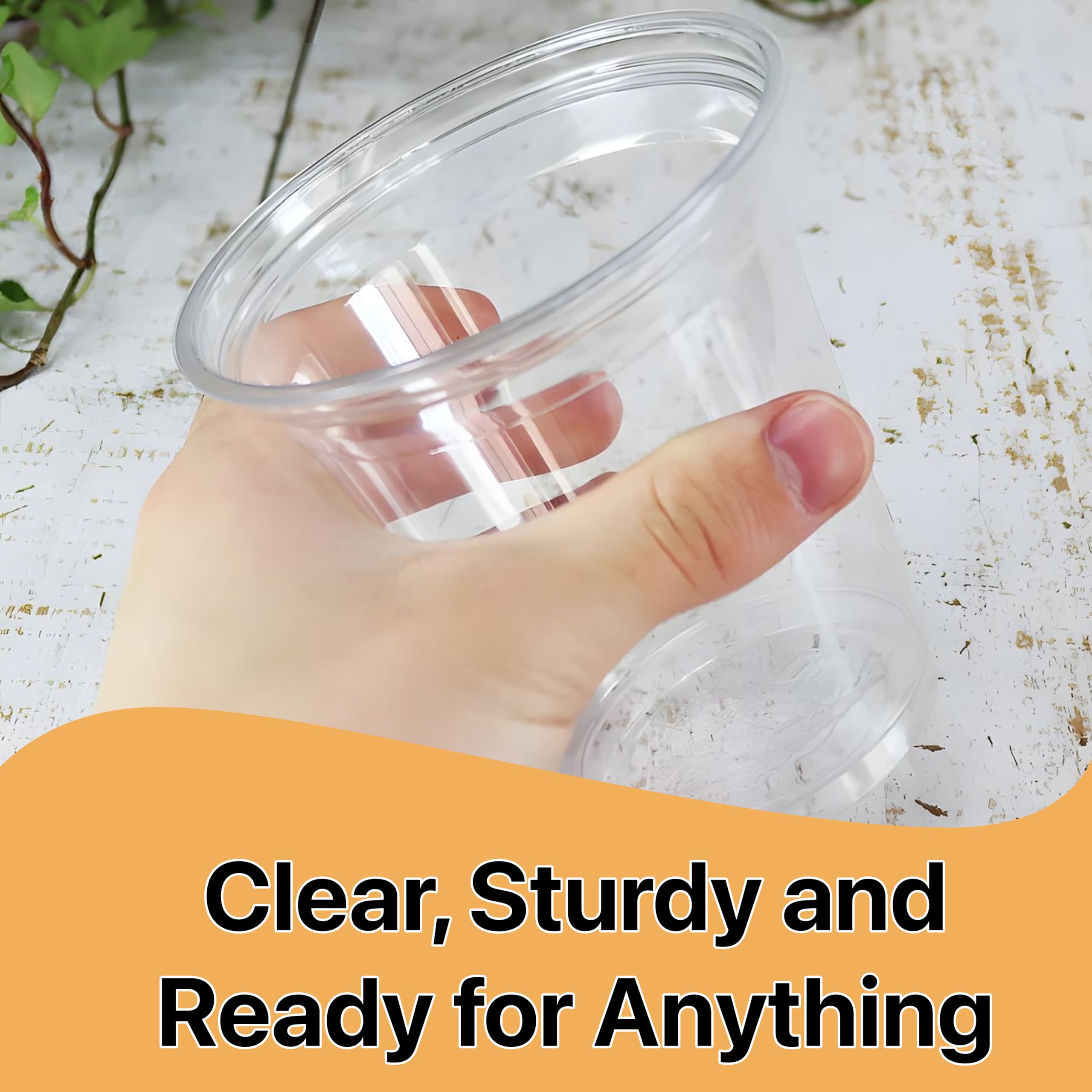 Pokanic Plastic Clear Cups [16 oz] x [25 Cups] Disposable Cold Beverage Drinking Iced Coffee Water Juice Tea Party Travel Cafe Restaurant School Office Home Kitchen