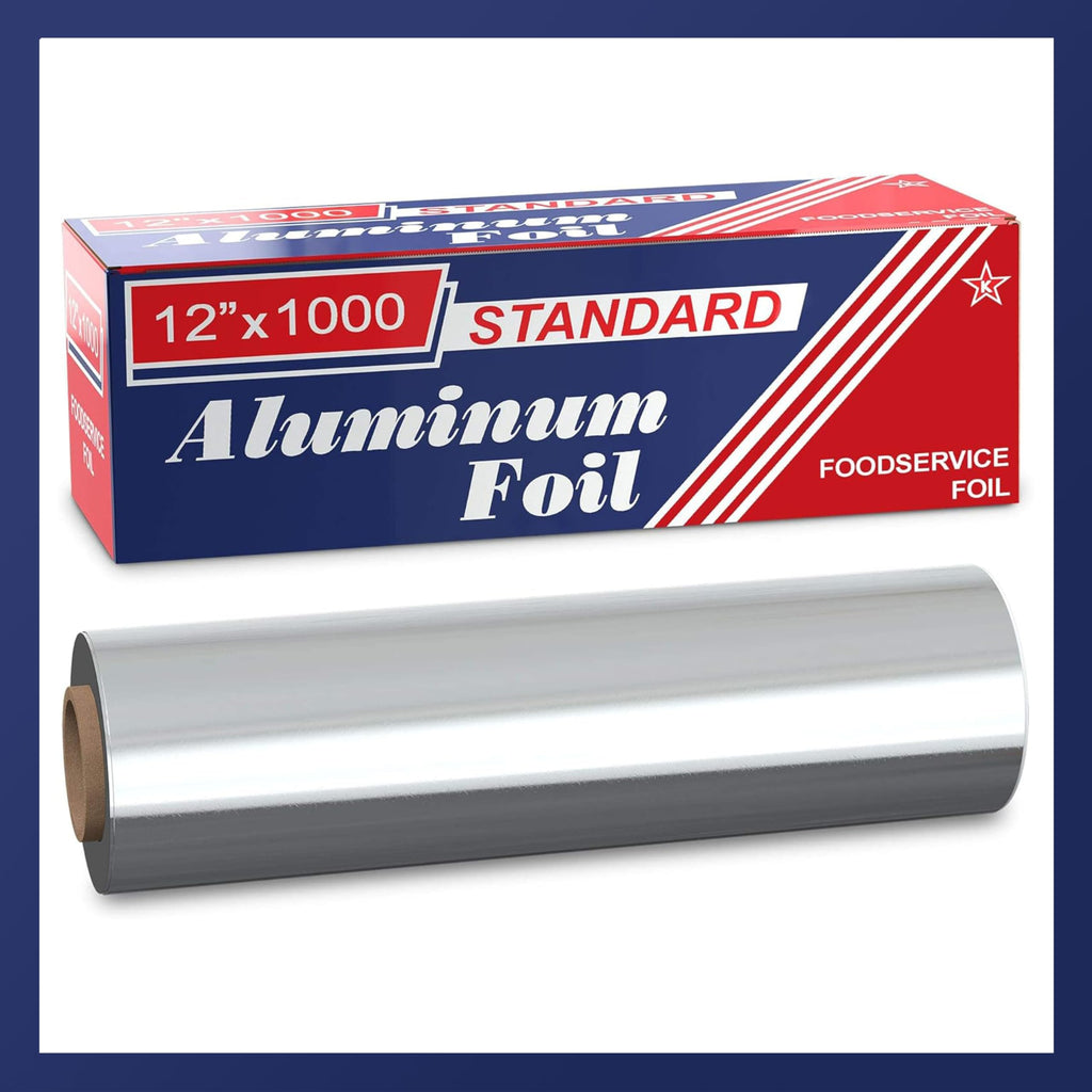 Pokanic Aluminum Foil Wrap Roll 12 in x1000 Feet Long | Industrial Size and Strength | Commercial Grade & Length Foil Wrap for Food Service Industry and Home Use| Strong Silver