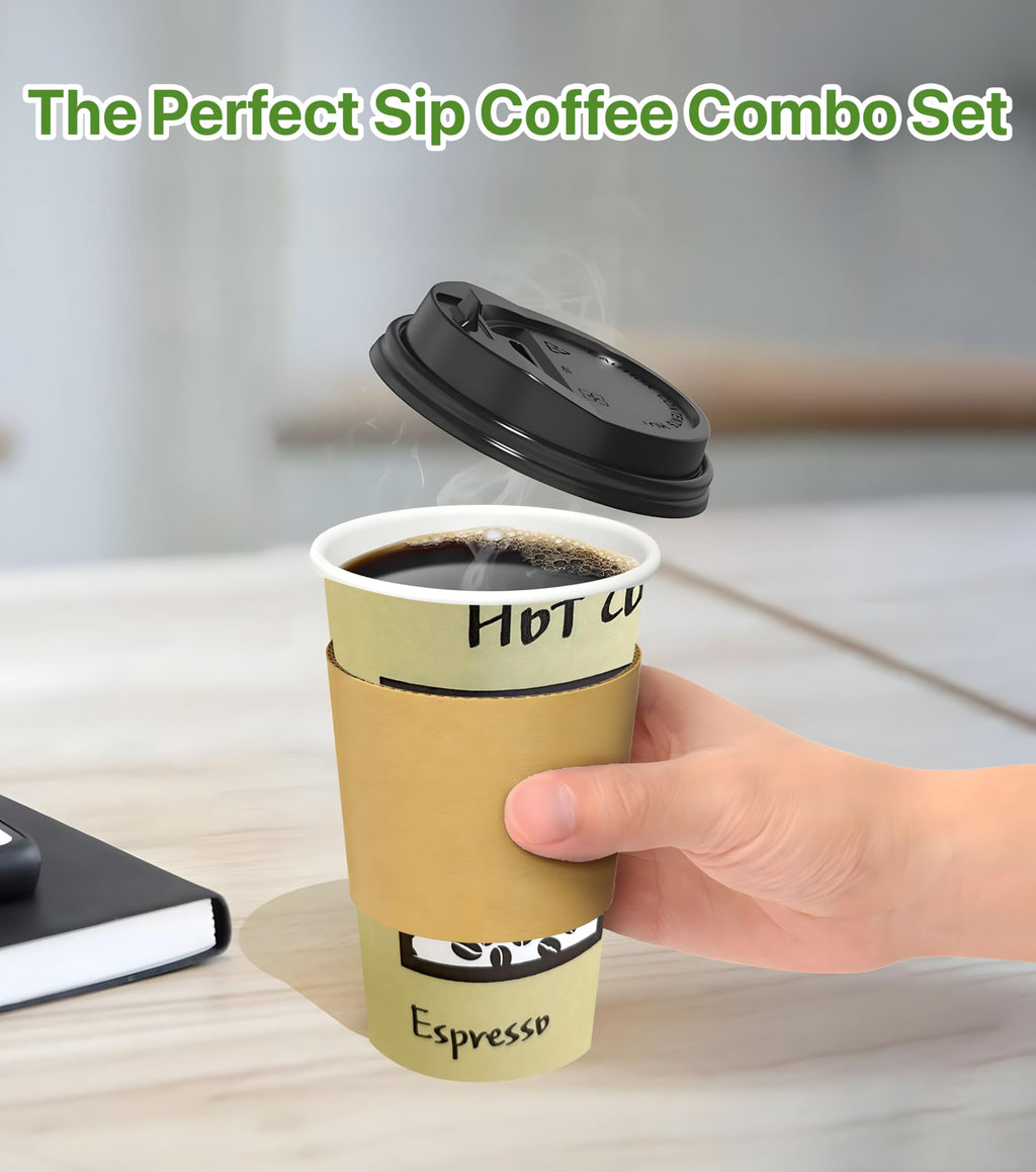 Pokanic Paper Cups oz Pack Disposable Hot Cold Beverage Drinking Coffee Water Juice Tea Party Travel Events Cafe Restaurant School Office Home Kitchen