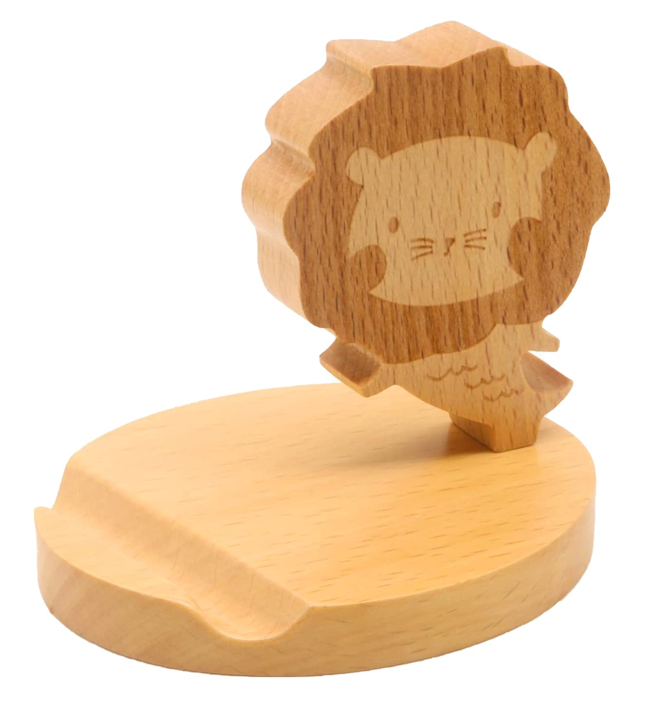 Pokanic Cell Phone Tablet Wooden Stand Dock Holder Cradle Mount Organizer Charger Station Table Desk Room Office School Kitchen Non-Slip Wood
