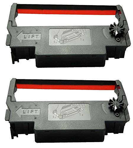 ERC-30 34 38 Ribbon Ink Cartridge Receipt Printer Black and Red, ERC30 Compatible with Epson Printer SNBC BTP-M280, BTP-M280A, BTP-M280B, BTP-M280D, BTP-M300, POS (2 Pack, Black and Red)