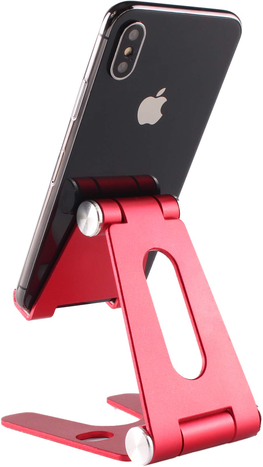 POKANIC Cell Phone Fully Foldable Stand Dock Holder Cradle Mount Organizer Charger Station Table Desk Office School Kitchen Travel Portable Adjustable Multi-Angle Aluminum Pouch