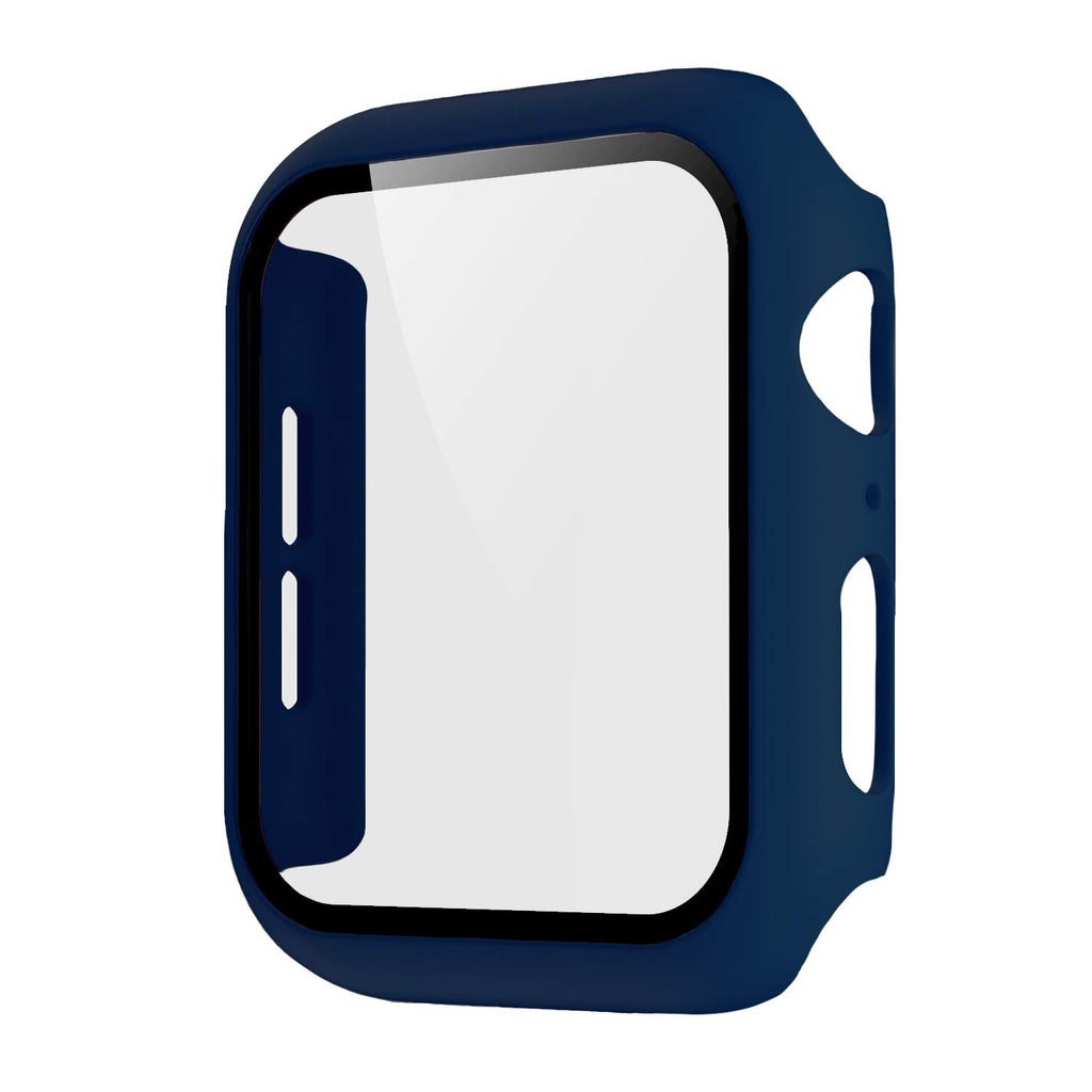 Pokanic [2 Pack Compatible with Apple Watch 9 8 7 6 5 4 3 2 1 SE Series iWatch 9H Tempered Glass Case Full Screen Protector Cover Scratch