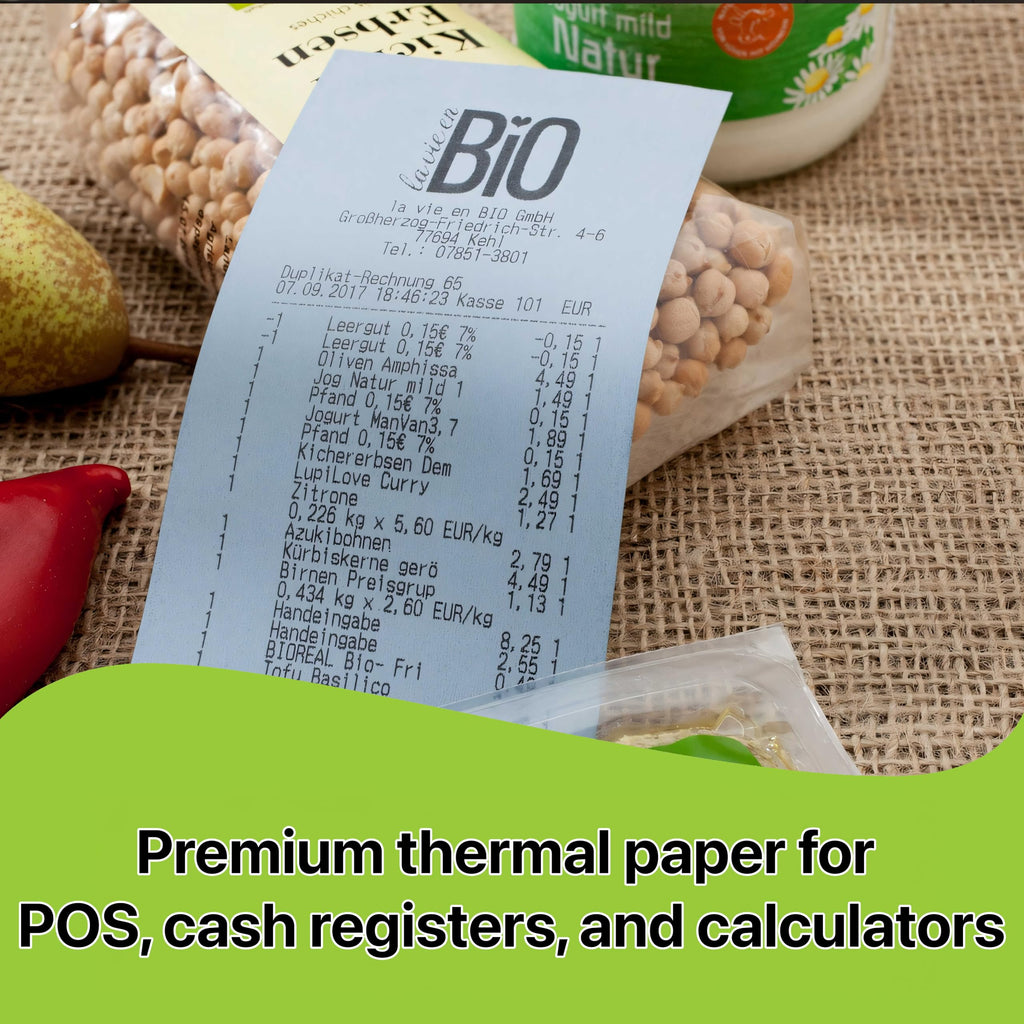 Pokanic Thermal Receipt Paper Rolls [3 1/8/" x 230'] x [30 Rolls] Compatible with Clover Mini Mobile Square POS System Credit Card Machine Calculators Star Printers