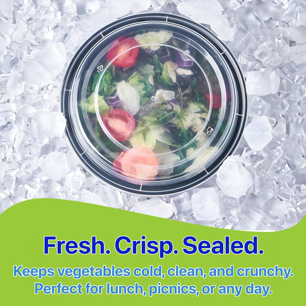 Pokanic Meal Prep Containers Round [ Set] x [ oz] with Lids, 1 compartment, Stackable, Reusable, Leakproof, Food Safe, Microwave, Freezer & Dishwasher Safe for Food Prep Storage