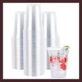 Pokanic Plastic Clear Cups [16 oz] x [25 Cups] Disposable Cold Beverage Drinking Iced Coffee Water Juice Tea Party Travel Cafe Restaurant School Office Home Kitchen