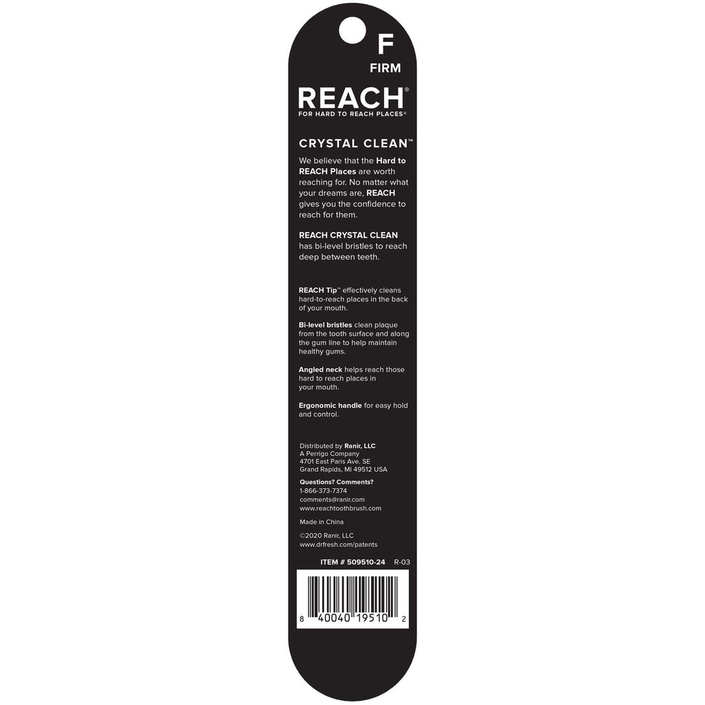 Reach Crystal Clean Toothbrush, Medium Bristles, 1 Count, Pack of 6