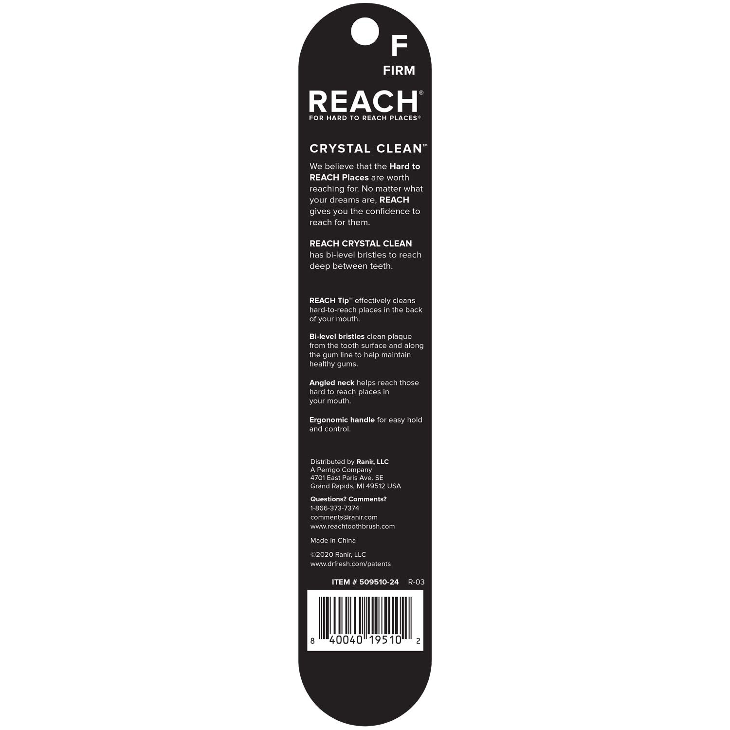 Reach Crystal Clean Toothbrush, Medium Bristles, 1 Count, Pack of 6