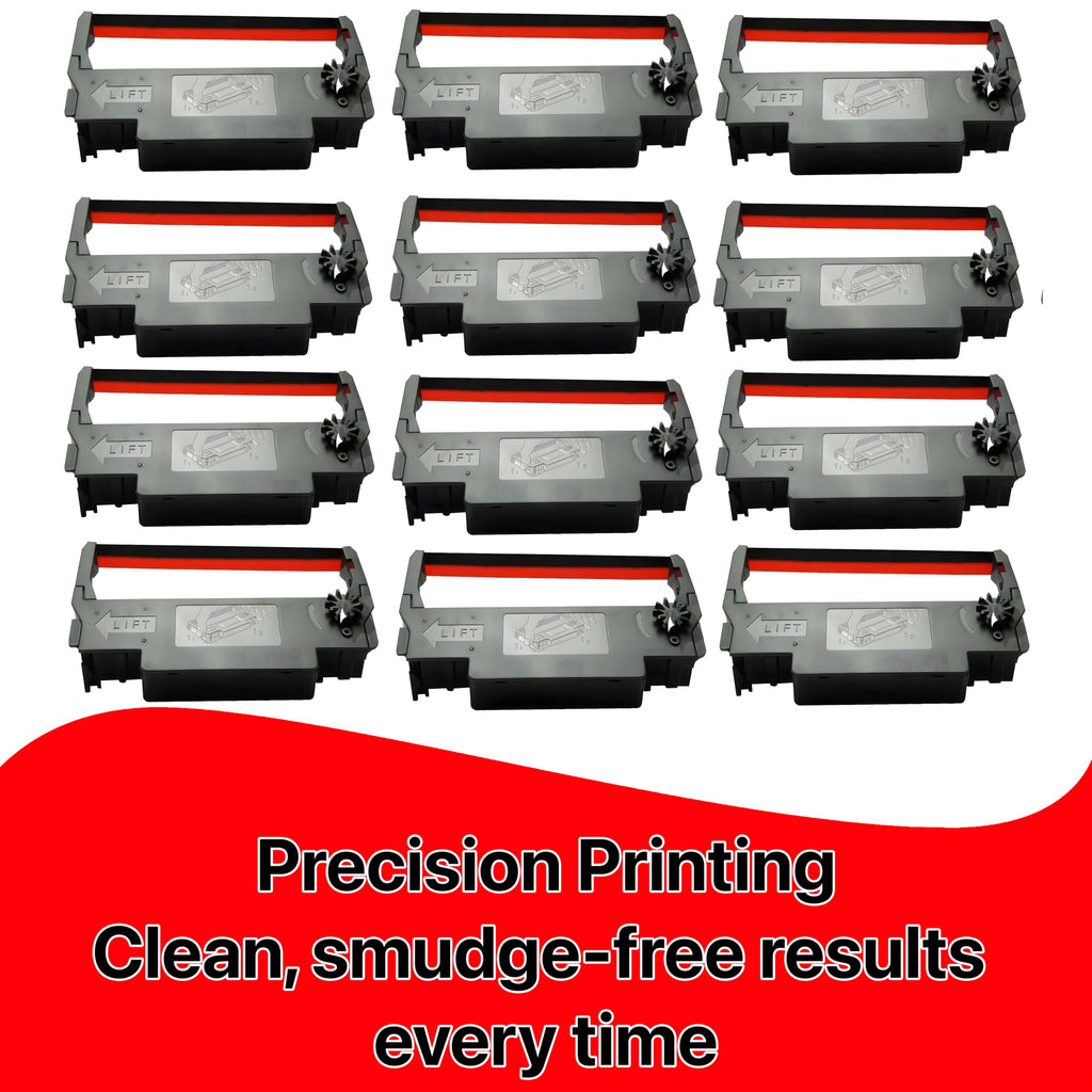 ERC-30 34 38 Ribbon Ink Cartridge Receipt Printer Black and Red, ERC30 Compatible with Epson Printer SNBC BTP-M280, BTP-M280A, BTP-M280B, BTP-M280D, BTP-M300, POS (12 Pack)
